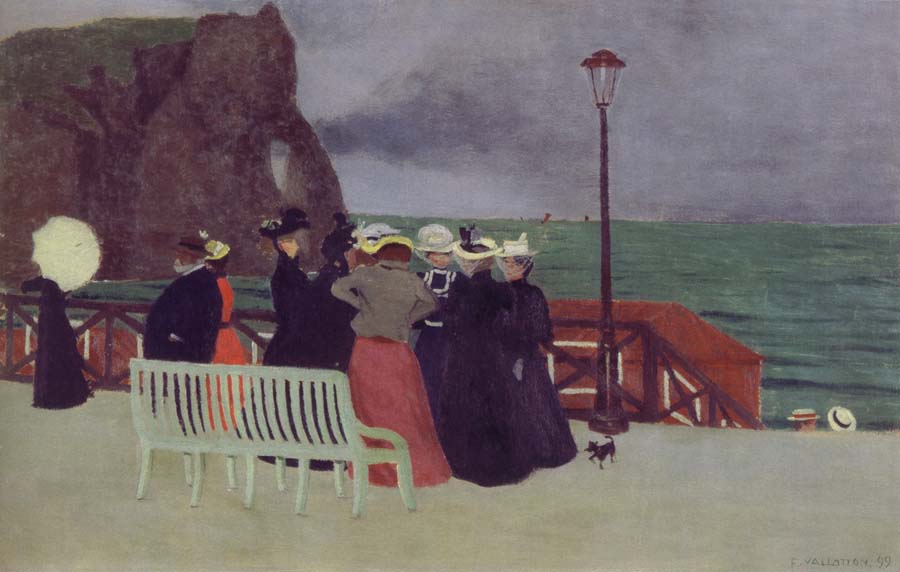 Felix Vallotton The Beach Promenade in Etretat